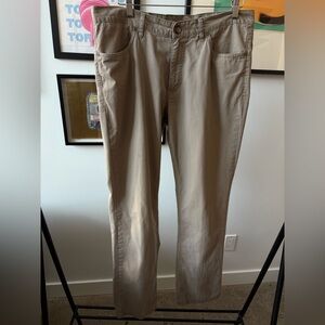 Mountain Equipment Co-Op MEC Wide Leg Pants Organic Cotton Beige 36x34